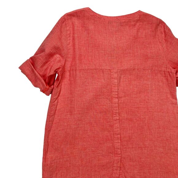 ELLEN Tracy Linen Tops Womens M Coral Summer Comfortable Beachy Casual Blouse - Picture 10 of 16